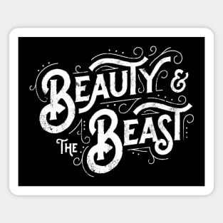 Beauty and the Beast Vintage Typography Magnet